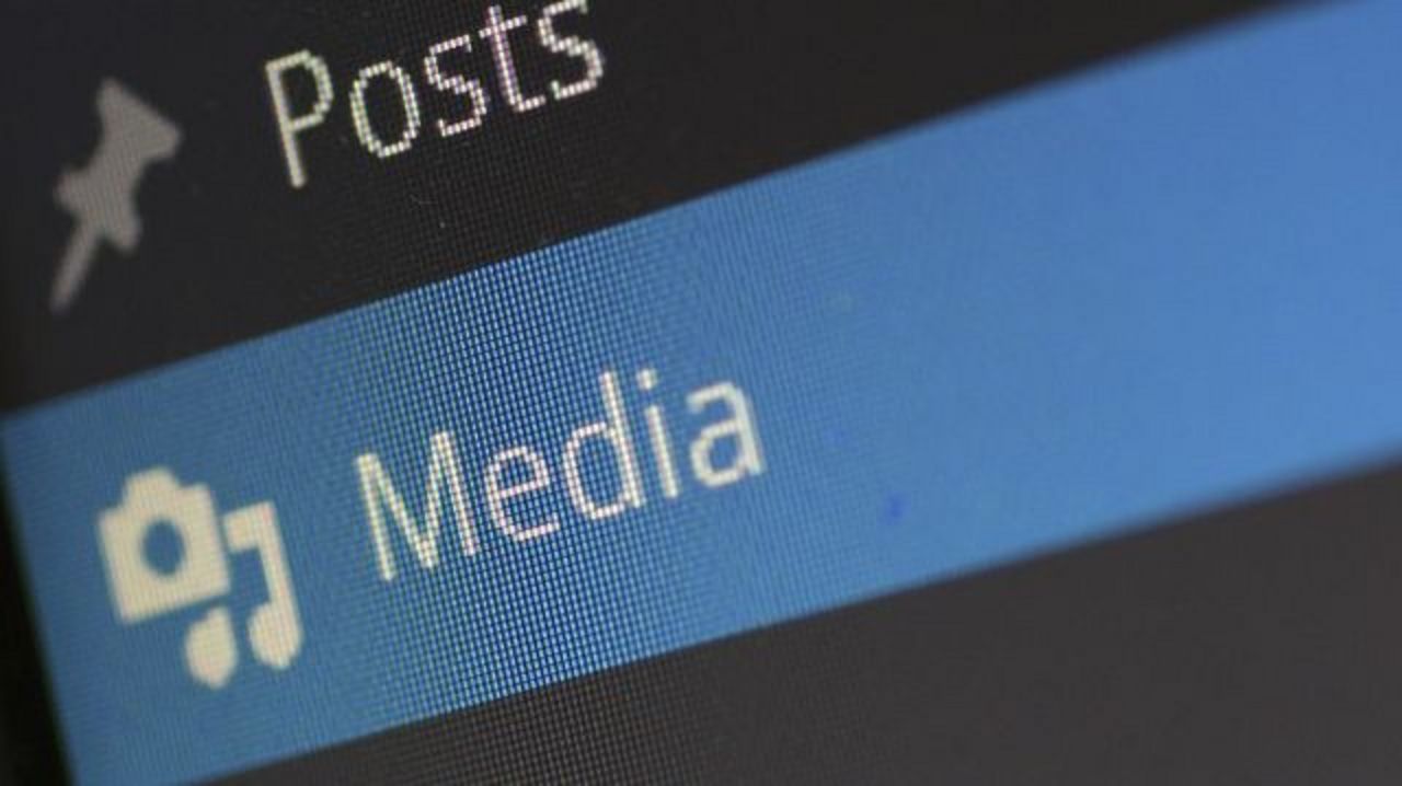 Nahaufnahme auf Spartphone mit Schriftzug Media