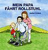 Gezeichnetes Familienbild - papa im Rollstuhl, Mama und Kind