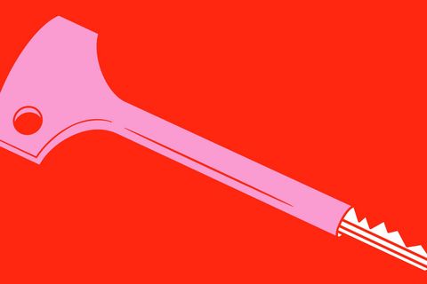 Ein animierter, pinker Schlüssel mit rotem Hintergrund als Symbbol des DOK Leipzig Festivals