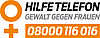 Logo Hilfetelefon Zeichen für Frauen und die Telefonnummer