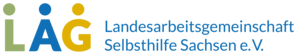 Logo der LAG SH Sachsen als bunter Schriftzug