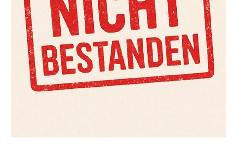 Auf weißem Hintergrund stehen die Worte "Nicht bestanden" in rot.
