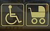 Symbol für Rollstuhl und Kinderwagen